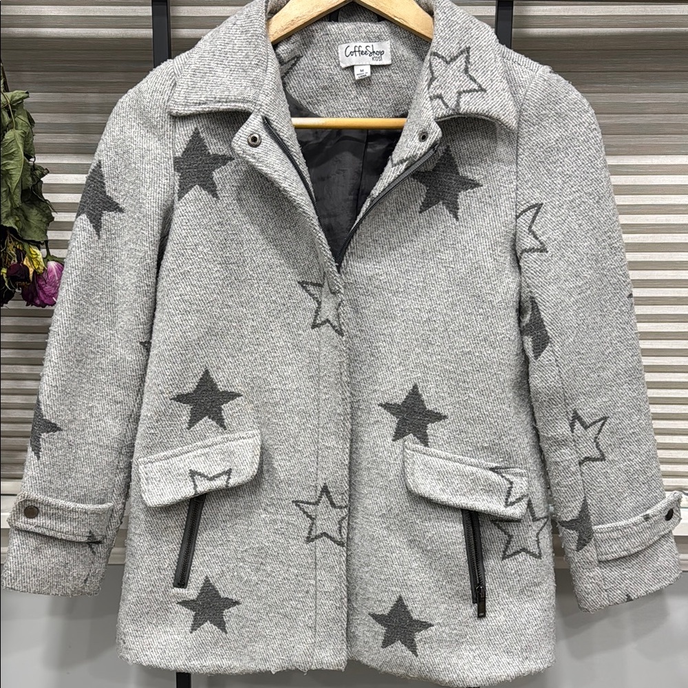 Gray Star Pattern Kids Jacket by CoffeeShop